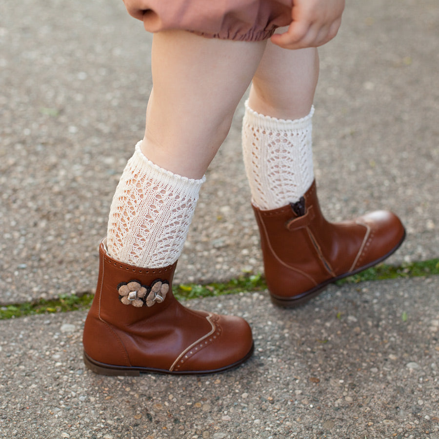 White Full Crochet Tights  Children socks by the Spanish label Condor –  littlelightfeet
