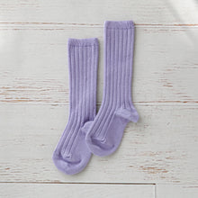 Ribbed Knee Socks, Lavender
