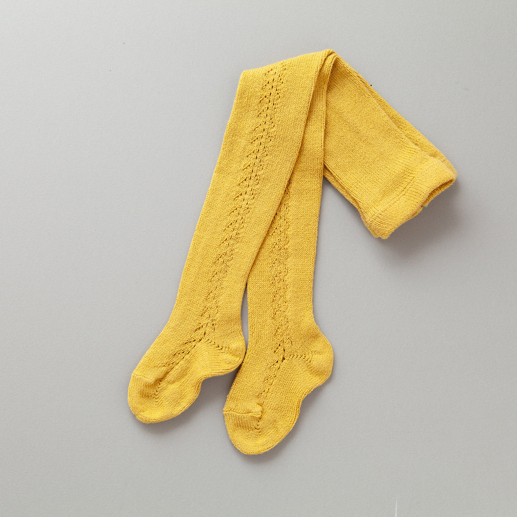Crochet Tights, Mustard