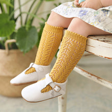 Crochet Folklore Knee Socks, Marigold