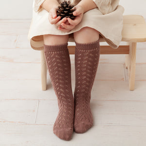 Warm Crochet Knee Socks, Nutmeg