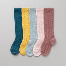 Warm Crochet Knee Socks, Dusty Rose
