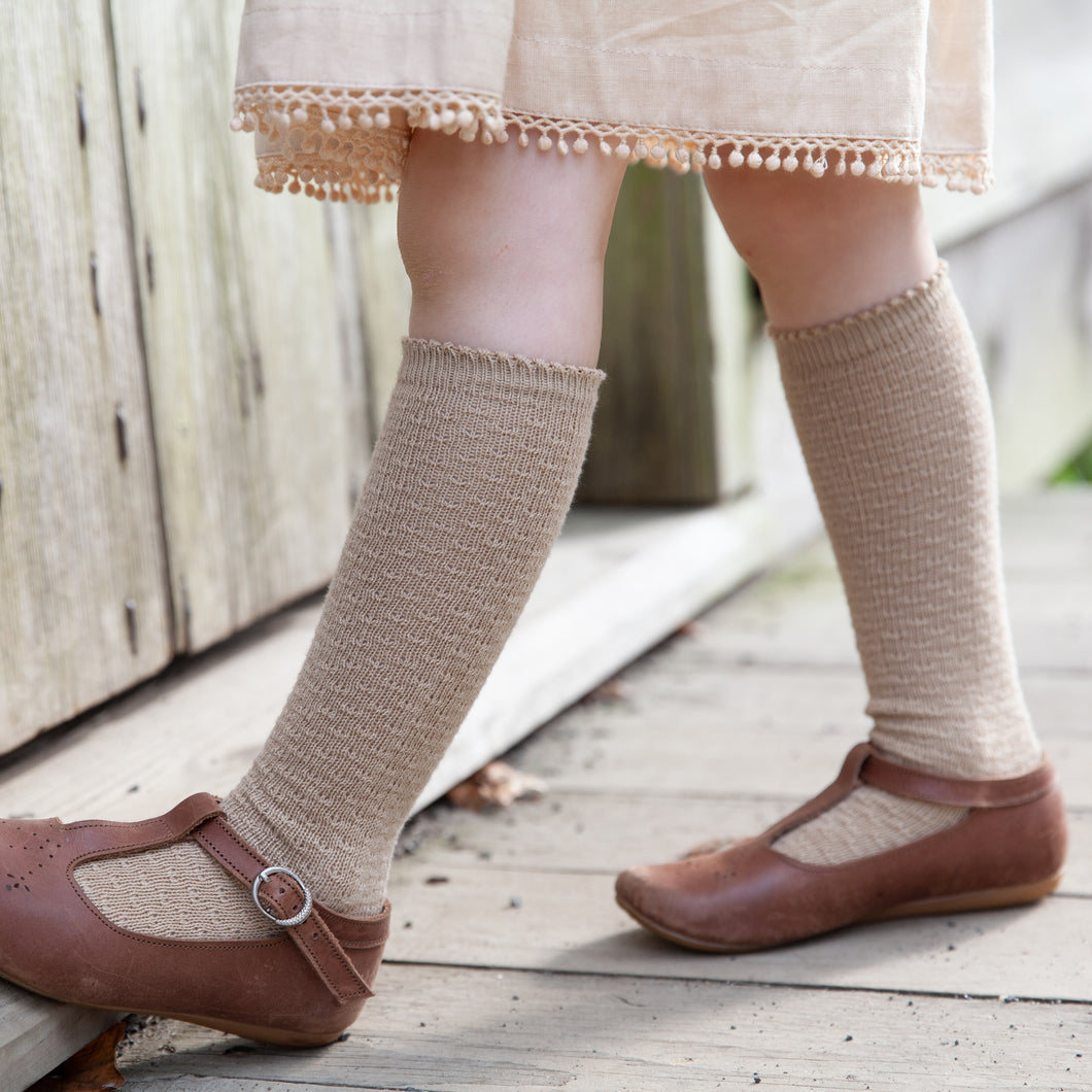 Textured Knee Socks, Nomad