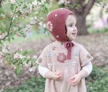 Flora Embroidered Bonnet, Dusty Pink