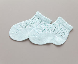 Crochet Ankle Socks, Seafoam