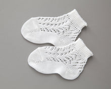 Crochet Ankle Socks, Cream