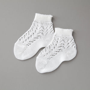Crochet Ankle Socks, Cream