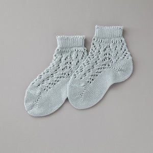 Crochet Ankle Socks, Sea Mist